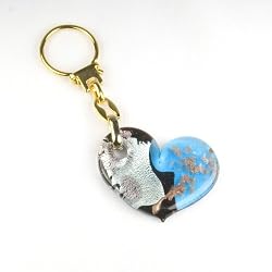 Murano Glass Keyring Jewelry - Charlotte Keyring Blue/Silver
