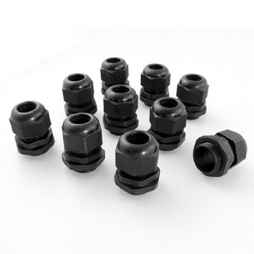 URBEST®5 Pcs PG21 Black Plastic Waterproof Cable Glands Joints