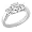14K White Gold 3 Three Stone Round Diamond Ring (1/2 ctw) - Size 5