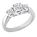 Jewelry : 14K White Gold 3 Three Stone Round Diamond Ring (1/3 ctw)
