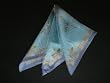 Small Scarf 22'' Mayan Writings in Aqua