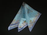 Small Scarf 22'' Mayan Writings in Aqua