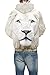 CHICOCO Big Pockets Drawstring Pullover Hoodie Sweatshirt(White Lion,Large)
