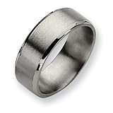Titanium Beveled Edge 8mm Satin and Polished Band