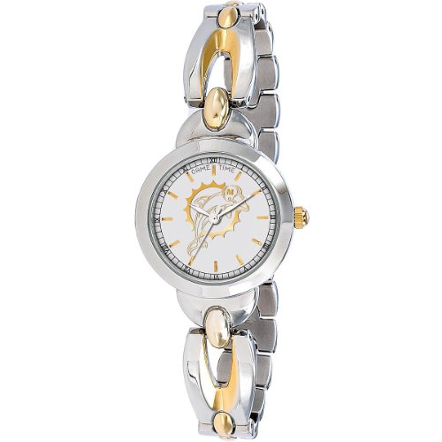Miami Dolphins Womens Dress Watch Gold