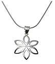 Sterling Silver Open Flower Pendant, 18"