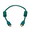 HDMI 1.3a Cable 28AWG - 1.5ft w/Ferrite Cores (Gold Plated Connectors) - GREEN