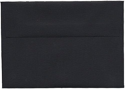 JAM PAPER 4Bar A1 Premium Invitation Envelopes - 3 5/8 x 5 1/8 - Black Linen - 50/Pack