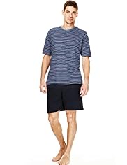 Pure Cotton Striped Pyjama Shorts Set