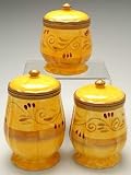 Home Trends Italian Villa 3-Piece Canister Set (Box Set), Fine China Dinnerware