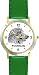 Afghan Hound (SC) Dog - WATCHBUDDY CLASSIC DELUXE TWO-TONE THEME WATCH - Arabic Numbers-Green Leather Strap-Children's Size-Small ( Boy's Size & Girl's Size )