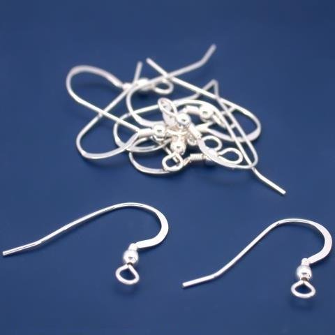 10 Fish Hook Earrings Sterling Silver Earwires W Coil