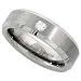 Tungsten Carbide 6 mm (1/4 in.) Comfort Fit Flat Wedding Band w/ .065 Carat Brilliant Cut Diamond