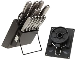 Ginsu International Traditions 14-Piece Stainless-Steel Countersaver Hanging Knife Set with Block