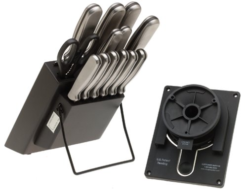 Ginsu International Traditions 14-Piece Stainless-Steel Countersaver Hanging Knife Set with Block