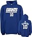 Eli Manning New York Giants Player Name and Number Hooded Sweatshirt