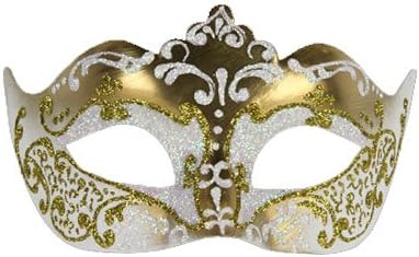 White And Gold Stella Colombina Venetian Masquerade Mask