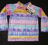 Bonnie & Clyde Long Sleeve Children's Rashguard Rash Guard in Blue Print (Sizes 4-16)