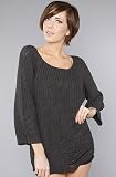 RVCA The Strange Love Boyfriend Top in Charcoal Heather,Sweaters for Women