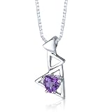 Heart Cut Amethyst Pendant Sterling Silver - B000HX7BA2