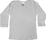 Infant Baby Rib Long Sleeve Lap Tee, Heather Grey, 12-18