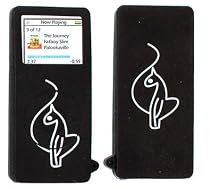 Apple Nano [2GB] or [4GB] Graphic Design Black Silicone Skin CAT Case Cover + Screen/Body Protector+Neck Strap Sold By TopDeals888