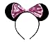 Black & Red or Pink Bow & White Polka Dot Minnie Mouse Disney Fancy Dress Ears Head Band