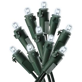 Noma Inliten-Import V1961-88 15 Light White LED Battery Operated Mini Dome Style Set by V1961-88