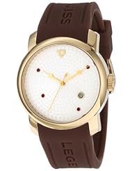 Swiss Legend Womens 20028-YG-02S-BRW Planetimer Silver Textured Dial Brown Silicone Watch