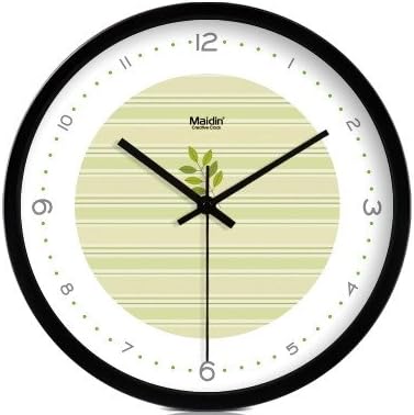 JustNile Gardenesque Round 12-inch Quiet Wall Clock - Olive Branch