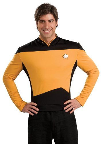  Deluxe Star Trek Next Generation Gold Shirt Costume - Adult XL
