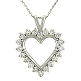 Round Diamond Heart Pendant on 18 Cable Chain Diamond 2.00cttw I/j Si3