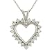 Round Diamond Heart Pendant on 18 Cable Chain Diamond 2.00cttw I/j Si3