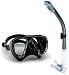 Cressi Big Eyes Snorkeling Dive Mask with 100% Dry Snorkel Set, Black