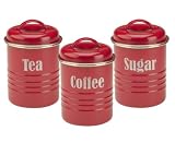 41FPTfDiu4L. SL160  Typhoon Tea, Coffee, and Sugar Canisters, Red