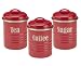 Typhoon Tea, Coffee, and Sugar Canisters, Red