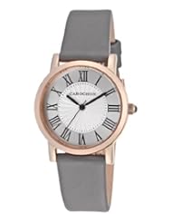 Womens Silver Dial Grey Genuine Leather