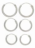 Italian Sterling Silver Endless Hoope Earring Set