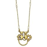 Gold-tone Cats w/Cultura Glass Pearls Eyeglass Holder 28 Necklace
