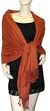 Pure Pashmina Shawl Persimmon 3 Ply