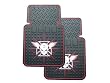 Set of 2 Universal-Fit Front Rubber Floor Mats - Maltese Iron Cross Skull With Wings