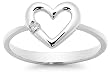14k White Gold Diamond Heart Ring (.05 cttw, H-I Color, I1-I2 Clarity)