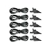 AEMC 2140.43 10-Piece Replacement Lead Set with 5 Alligator Clips for Model 8335 Analyzer, Black, 10' Length