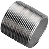 Stainless Steel 304/304L Pipe Fitting, Close Nipple, Schedule 40 Welded, 1/2" NPT Male, 1-1/8" Length