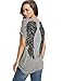 Haola Women Fashion Summer Short Sleeve Wings Print Tops Loose t Shirt Gray Tees