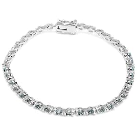 Sterling Silver Blue Topaz Bracelet, 7.25 by Amazon.com Collection