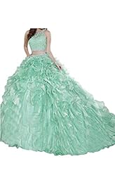  Beaded Jeweled Lace Applique  Organza  Ball Gown Quinceanera Dress  With Rhinestones