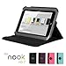 GMYLE(R) Black 360 Degree Rotating PU Leather Folio Stand Case Cover for Nook HD 7 inches Barnes & Noble e-Book Reader Tablet (Multi Angle- Vertical/Horizontal and Wake up Sleep Function)