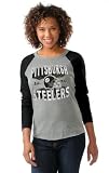 Pittsburgh Steelers Women's Grey/Black Tri-Blend Long Sleeve Raglan T-Shirt &Atilde;&cent;&acirc;�&not;&acirc;�� Touch by Alyssa Milano