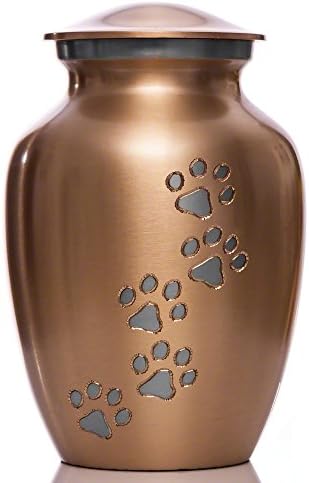 Best Friend Services Pet Urn - Ottillie Paws Memorial Pet Cremation Urns for Dogs and Cats Ashes Hand Carved Brass Memory Keepsake Urn